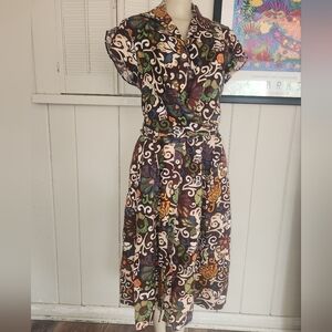 Lafayette 148 NY  Linen  Multicolor Patterned Women's Dress